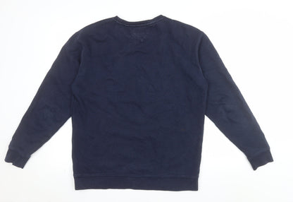 Tommy Jeans Men's Blue Small Relaxed Fit Logo Sweatshirt