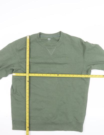 Uniqlo Men’s Green M Crew Neck Cotton Pullover Sweatshirt