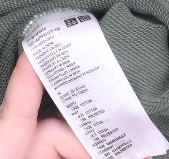 Uniqlo Men’s Green M Crew Neck Cotton Pullover Sweatshirt