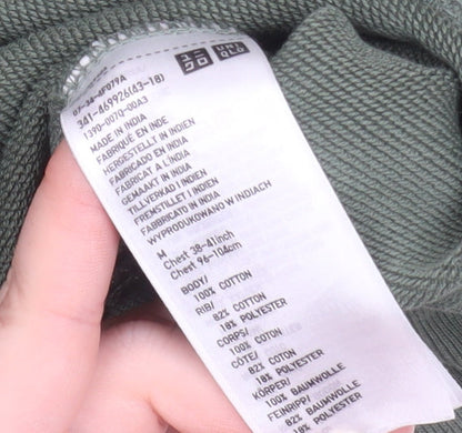 Uniqlo Men’s Green M Crew Neck Cotton Pullover Sweatshirt