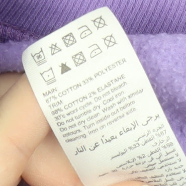Mint Velvet Women Purple Cotton Blend Zip Detail Sweatshirt Size M