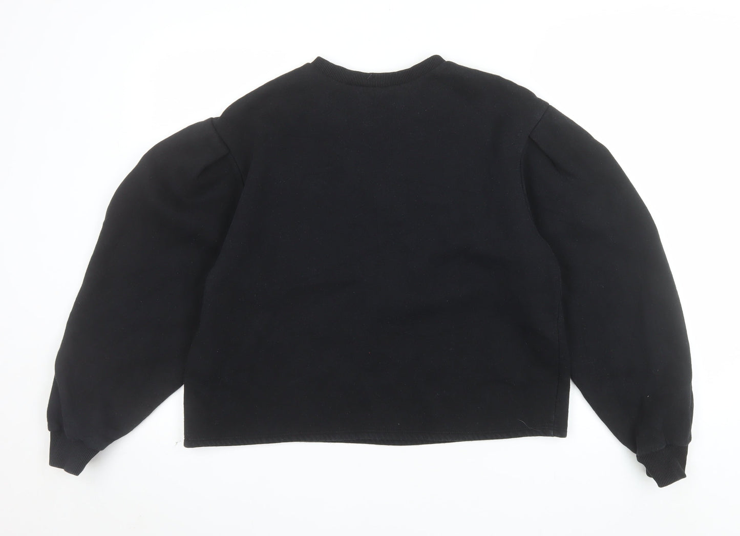 Zara Womens Black Studded Pullover Sweatshirt Size M Cotton Blend