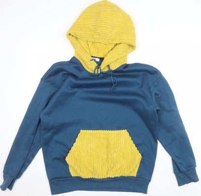 ChArmkpR Men's Blue & Yellow Pullover Hoodie Size L Fleece