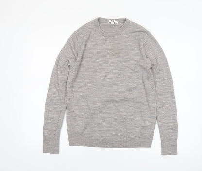 Uniqlo Women’s Grey Wool Crew Neck Jumper Size M Long Sleeve