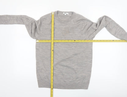 Uniqlo Women’s Grey Wool Crew Neck Jumper Size M Long Sleeve