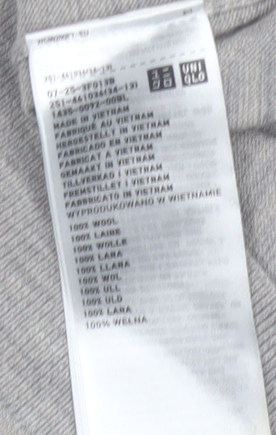 Uniqlo Women’s Grey Wool Crew Neck Jumper Size M Long Sleeve