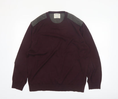 Burton Menswear Men's Brown XL Cotton Crew Neck Pullover Jumper