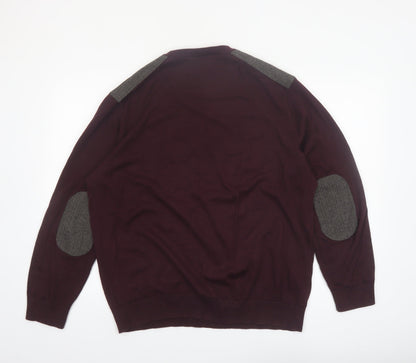 Burton Menswear Men's Brown XL Cotton Crew Neck Pullover Jumper