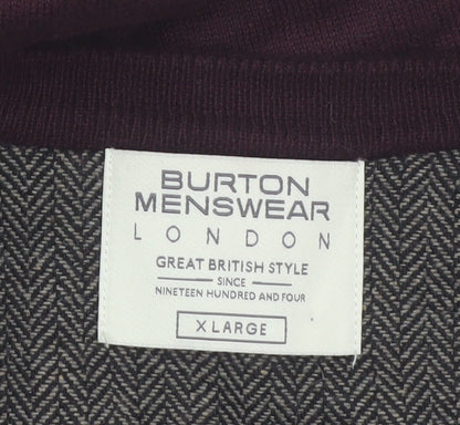 Burton Menswear Men's Brown XL Cotton Crew Neck Pullover Jumper