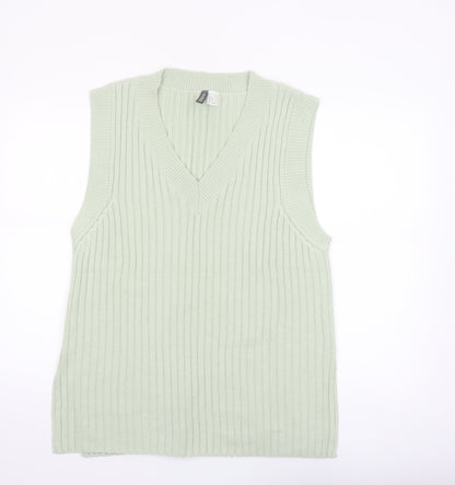 H&M Divided Women’s Green Sleeveless V-Neck Knit Vest Size 12