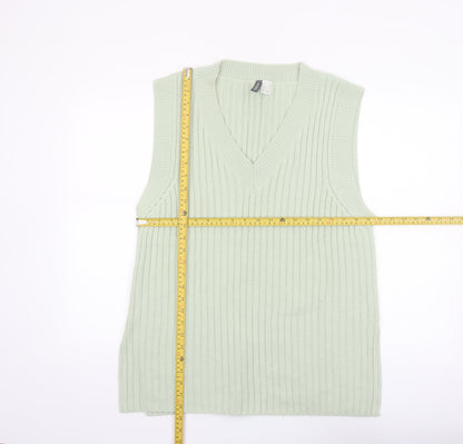 H&M Divided Women’s Green Sleeveless V-Neck Knit Vest Size 12