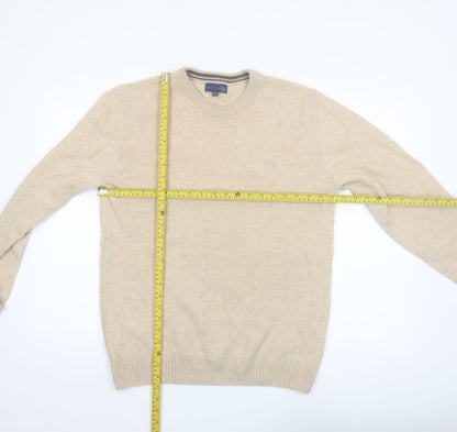Lincoln Men's Beige Wool Blend Pullover Jumper M