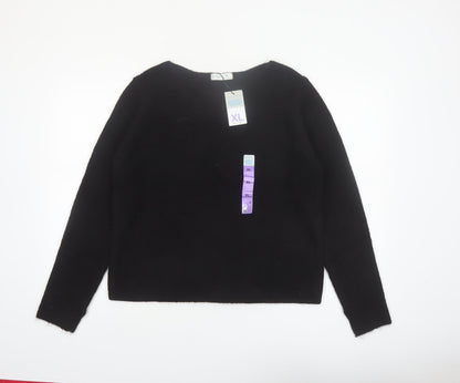 Primark Womens Black XL Crew Neck Long Sleeve Knit Jumper
