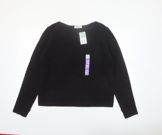 Primark Womens Black XL Crew Neck Long Sleeve Knit Jumper