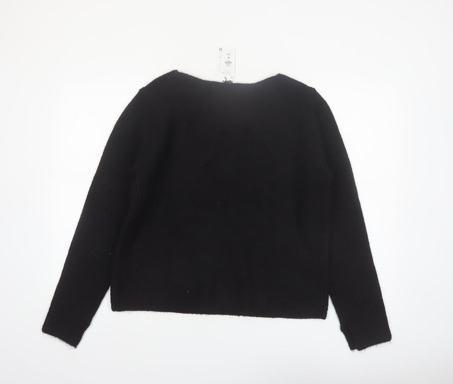 Primark Womens Black XL Crew Neck Long Sleeve Knit Jumper