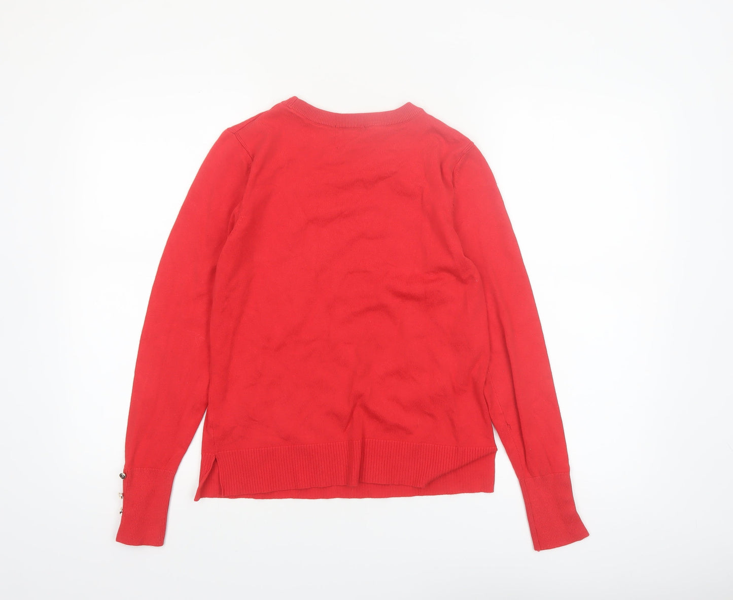River Island Women's Red Crew Neck Long Sleeve Jumper Size 12