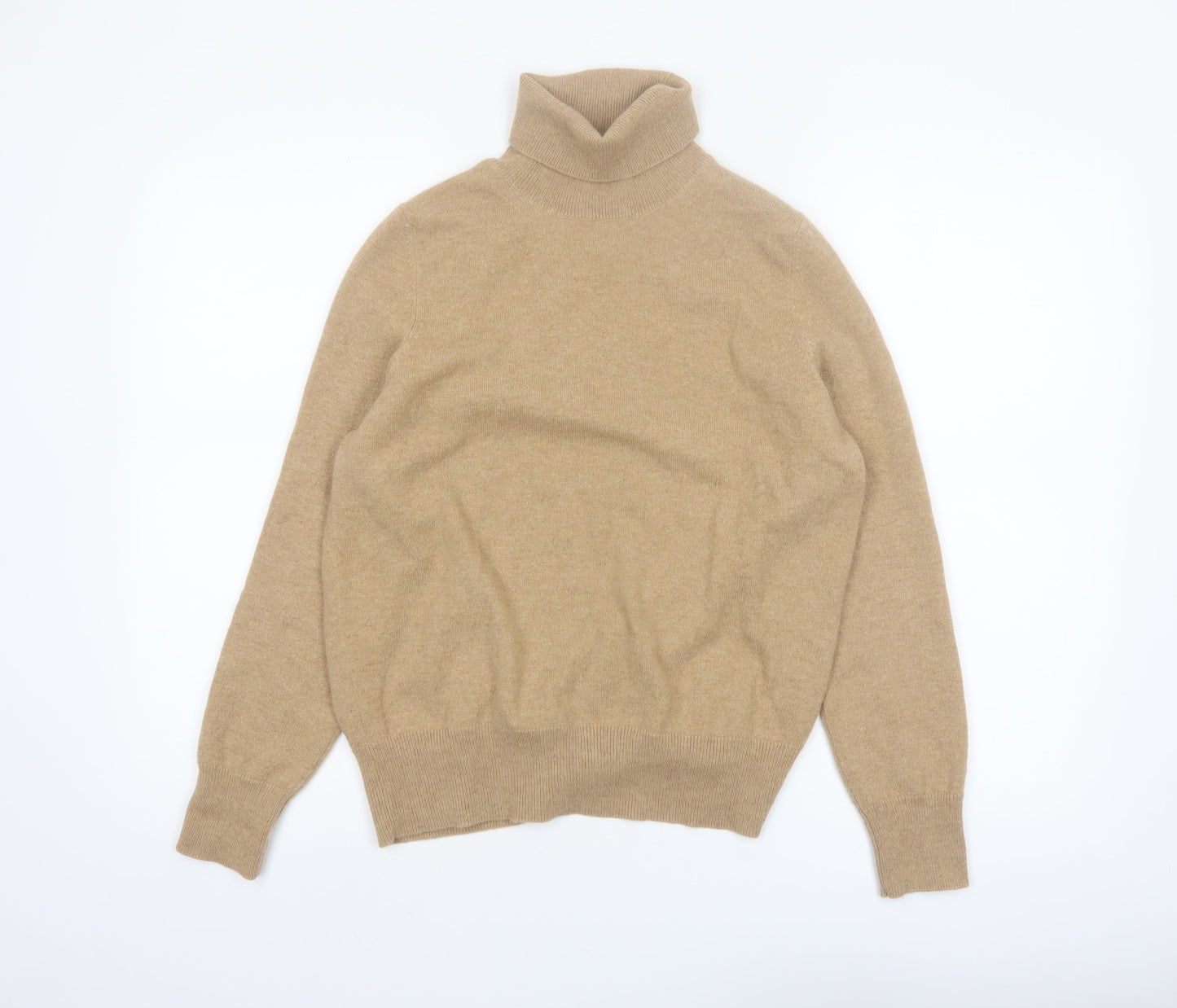 Marks and Spencer Autograph Women Beige Roll Neck Pure Cashmere Jumper Size 14