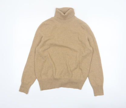 Marks and Spencer Autograph Women Beige Roll Neck Pure Cashmere Jumper Size 14