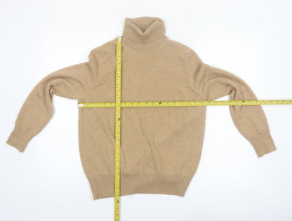Marks and Spencer Autograph Women Beige Roll Neck Pure Cashmere Jumper Size 14