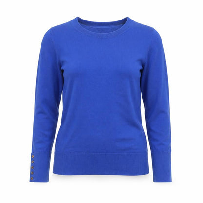 Boden Women Blue Cotton Crew Neck Jumper Medium