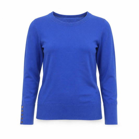 Boden Women Blue Cotton Crew Neck Jumper Medium