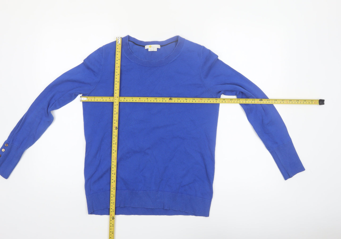 Boden Women Blue Cotton Crew Neck Jumper Medium