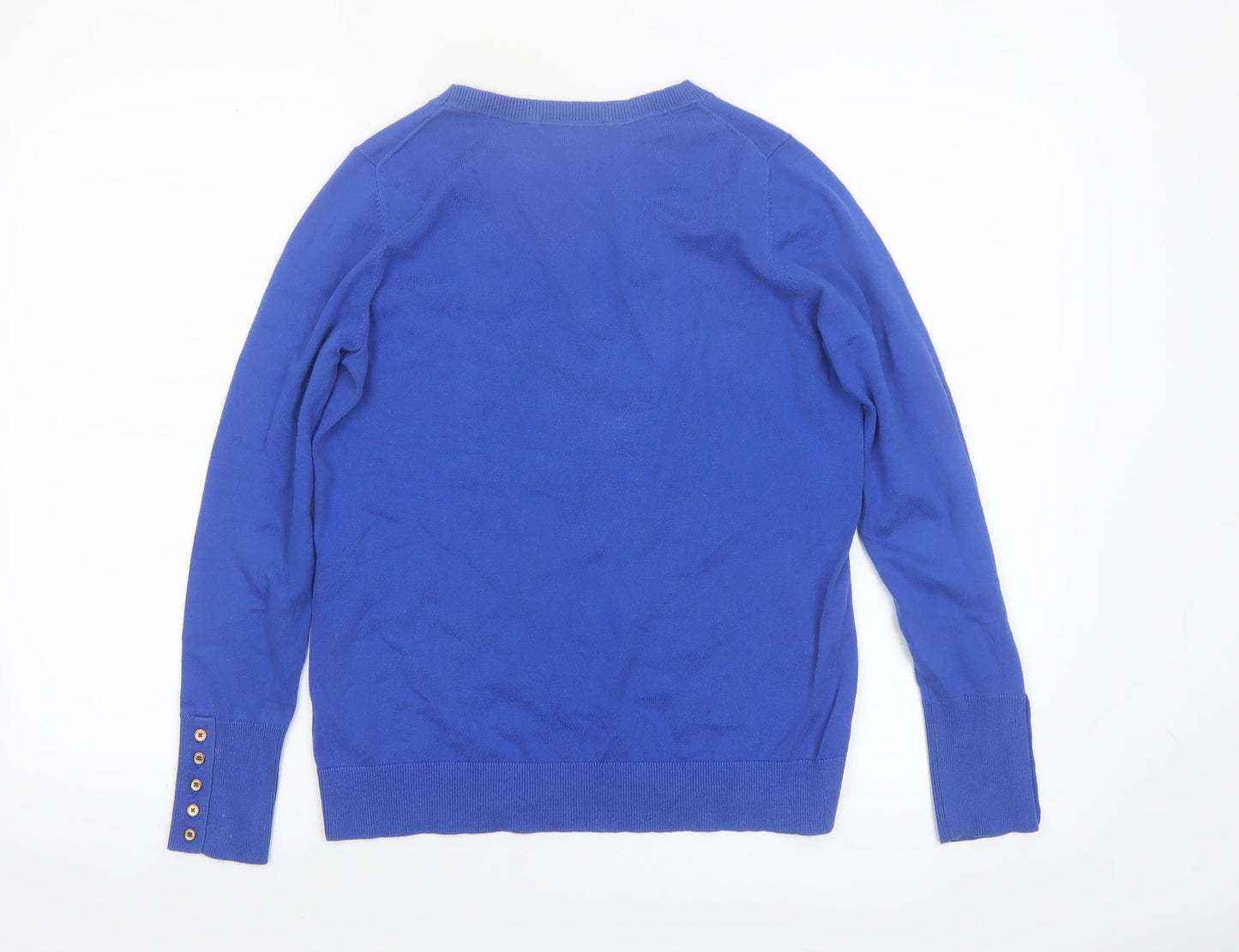 Boden Women Blue Cotton Crew Neck Jumper Medium