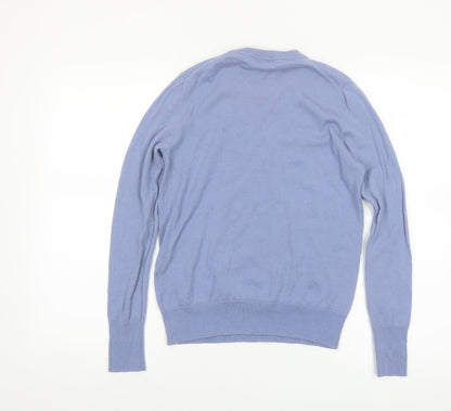 Uniqlo Women Blue Wool Crew Neck Pullover Jumper Size S