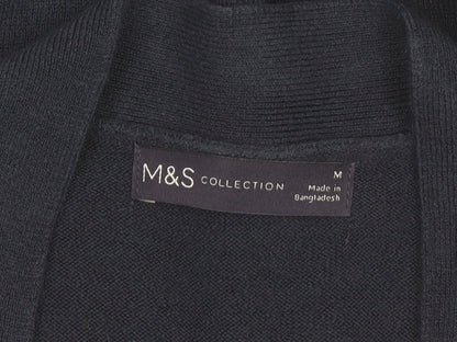 Marks and Spencer Womens Black M Cardigan Knit Open Front