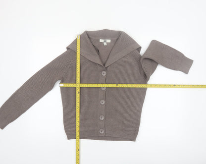 Marks and Spencer Women Brown XS Collared Knit Cardigan