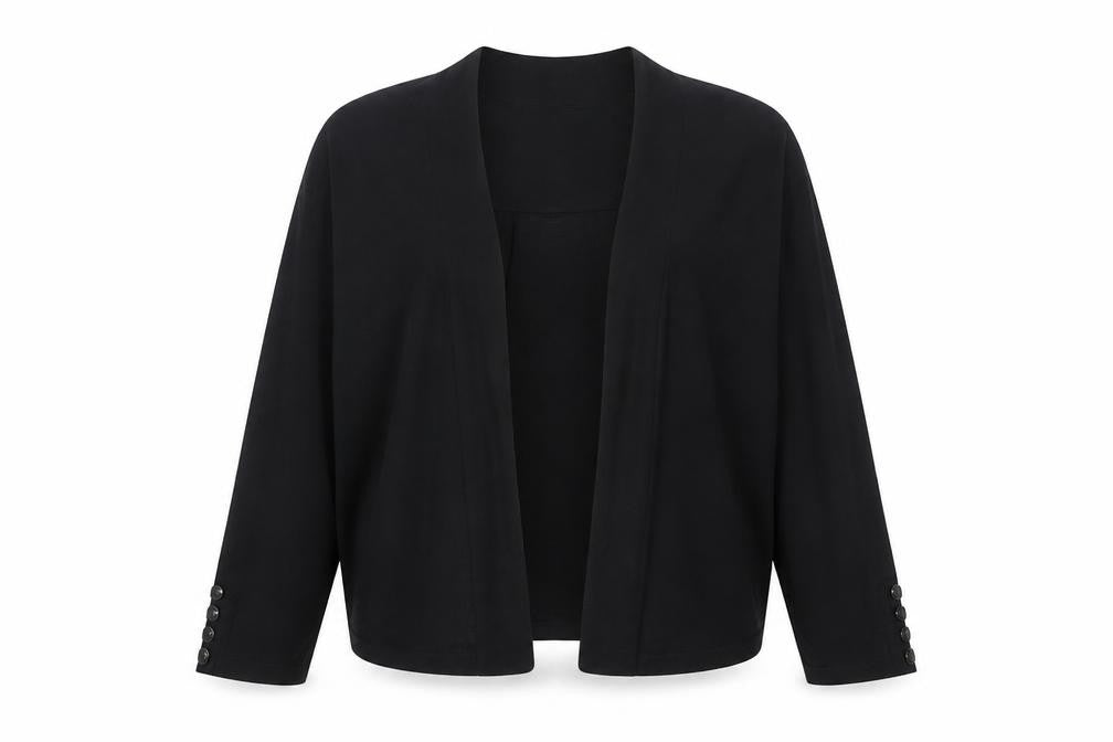 Wallis Women’s Black Knit Open Cardigan L 3/4 Sleeve Lightweight
