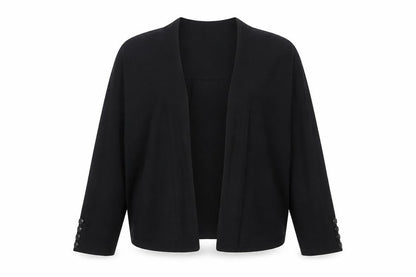 Wallis Women’s Black Knit Open Cardigan L 3/4 Sleeve Lightweight