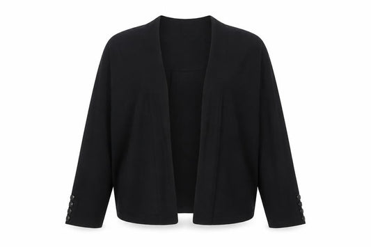Wallis Women’s Black Knit Open Cardigan L 3/4 Sleeve Lightweight