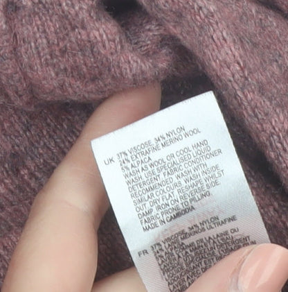 White Stuff Women’s Purple Merino Wool Blend Crew Neck Jumper Size 10