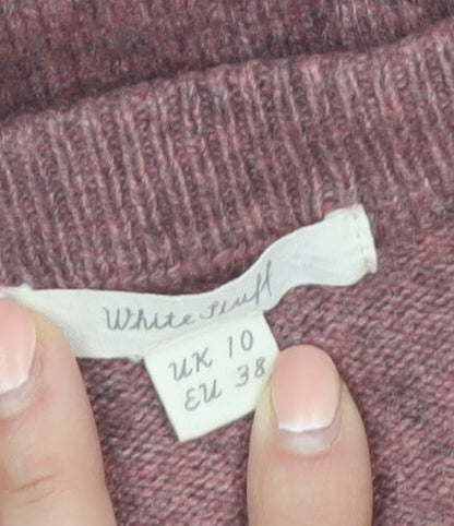White Stuff Women’s Purple Merino Wool Blend Crew Neck Jumper Size 10