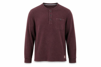 FatFace Men's Brown Cotton Long Sleeve Henley XL Regular Fit