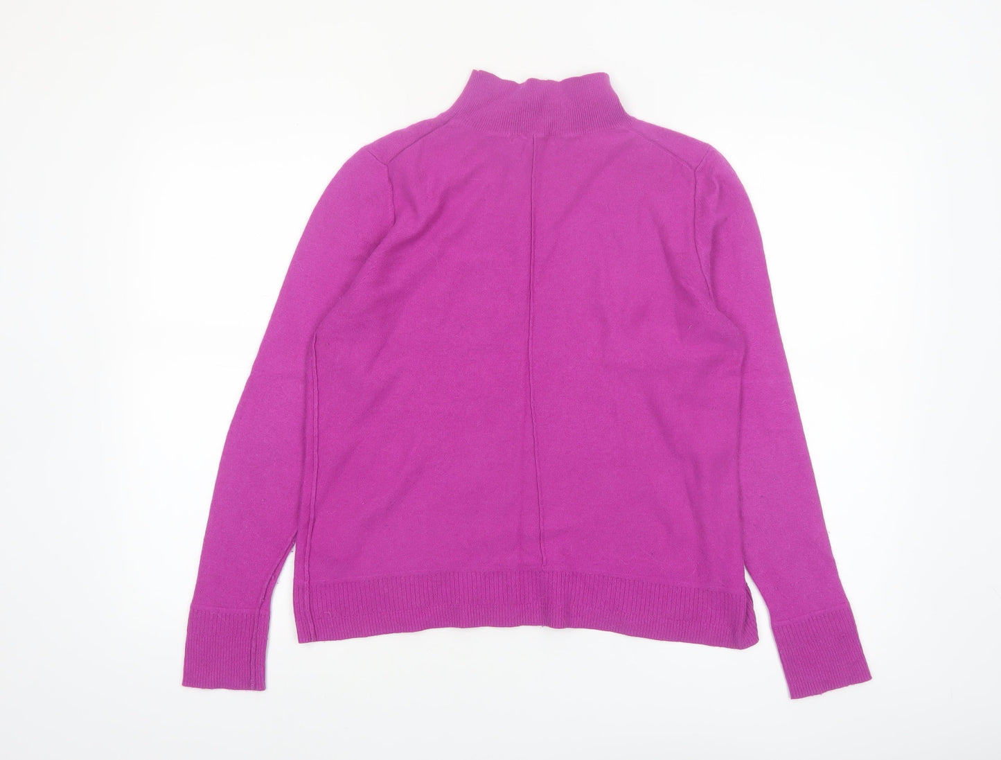 White Stuff Women's Purple Mock Neck Merino Wool Blend Jumper Size 12