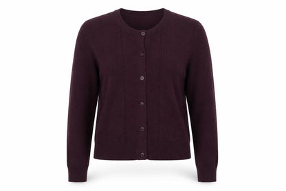 French Connection Women's Purple XL Crew Neck Button Cardigan