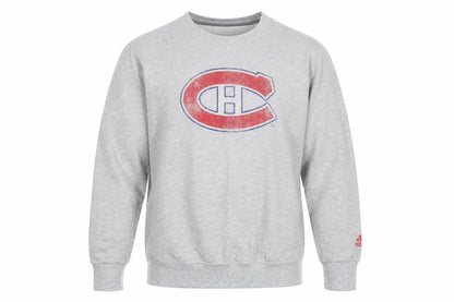 adidas Men’s Grey Graphic Crew Neck Pullover Sweatshirt Size S