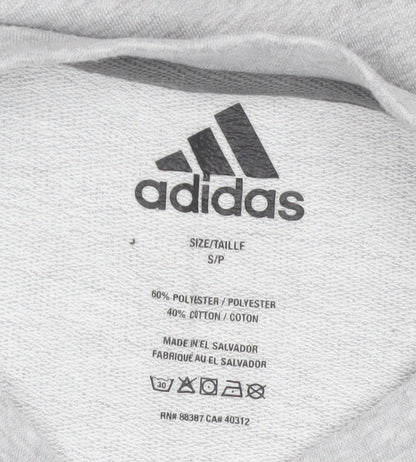 adidas Men’s Grey Graphic Crew Neck Pullover Sweatshirt Size S