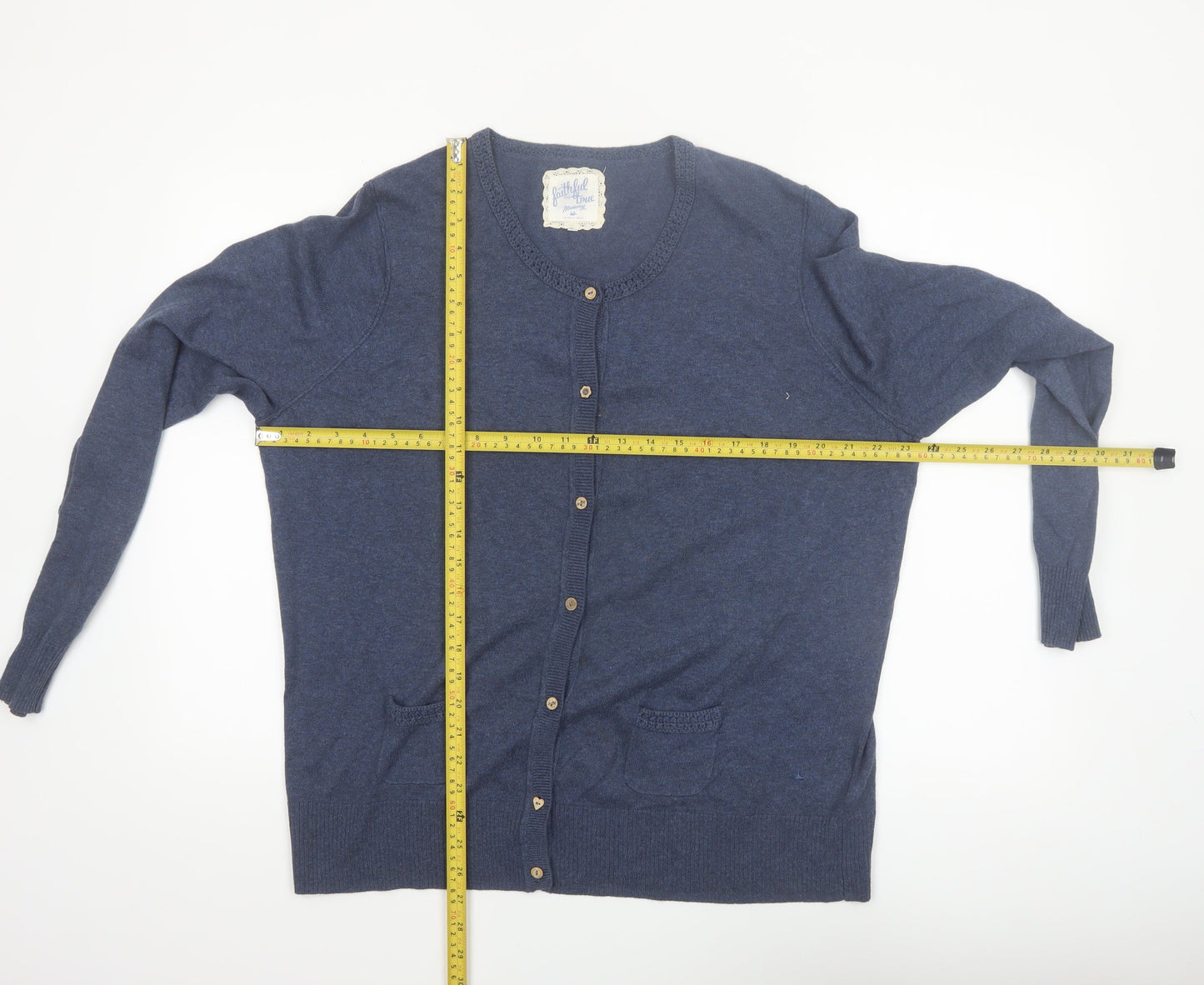 Mantaray Women’s Blue 100% Cotton Cardigan Size 20 Classic Style