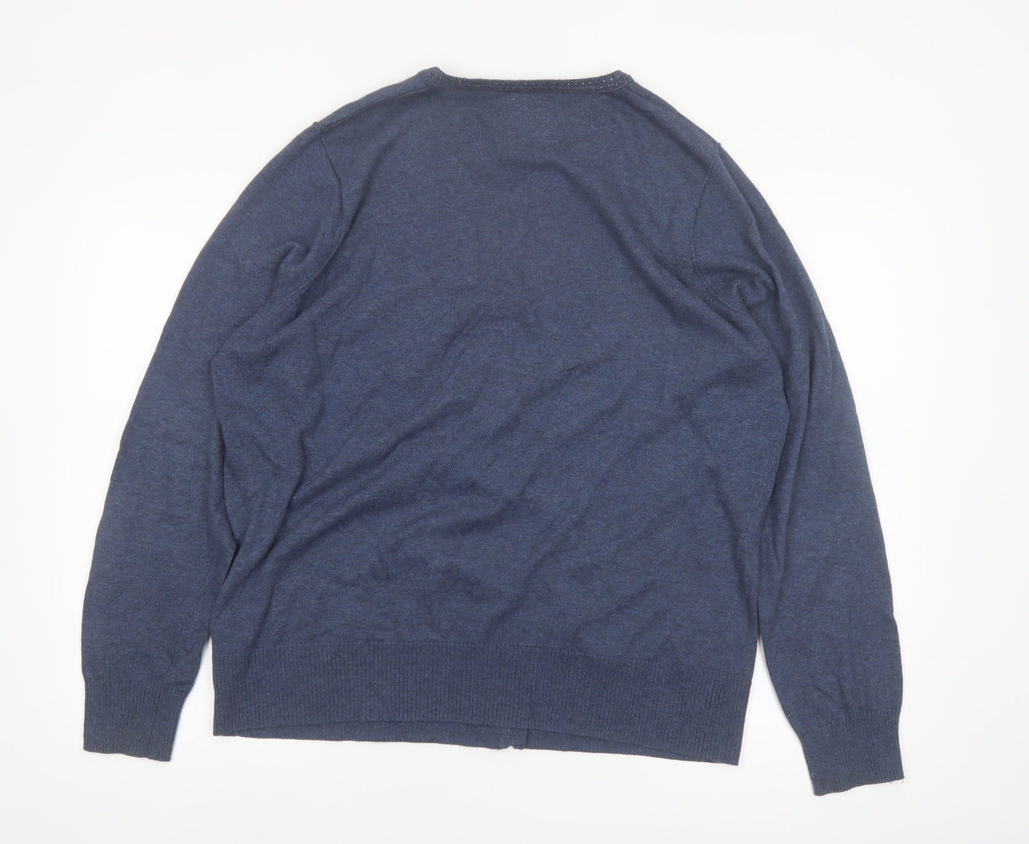 Mantaray Women’s Blue 100% Cotton Cardigan Size 20 Classic Style