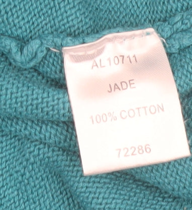 Cotton Traders Men's Green Henley Jumper Size L 100% Cotton