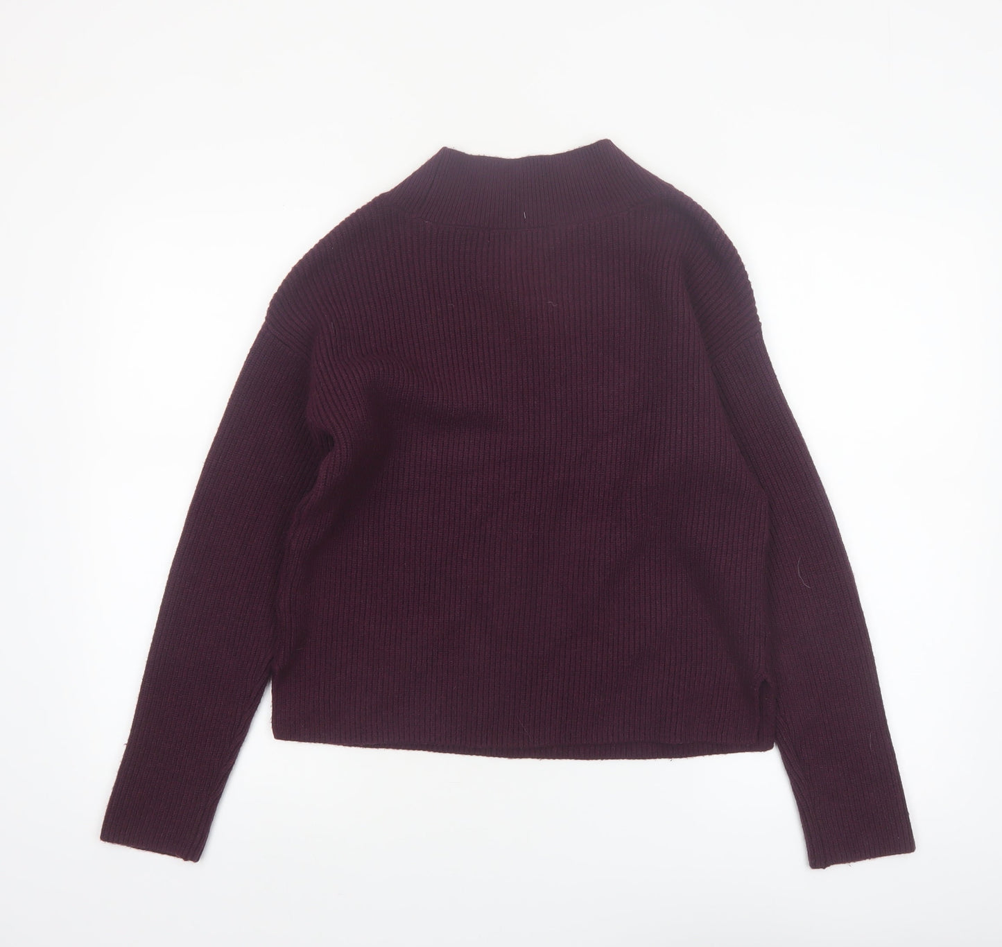 Marks and Spencer Women Purple V-Neck Knit Jumper Size S