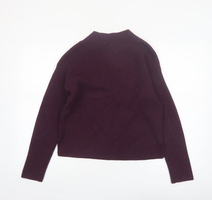 Marks and Spencer Women Purple V-Neck Knit Jumper Size S