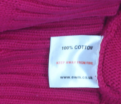 Isle Womens Pink Full Zip Cotton Knit Jumper Size 22 Plus