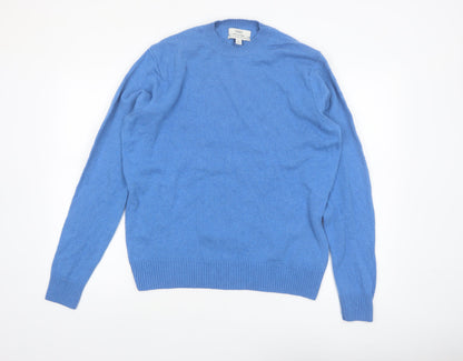 Marks and Spencer Men's Blue Wool Crew Neck Jumper Size M