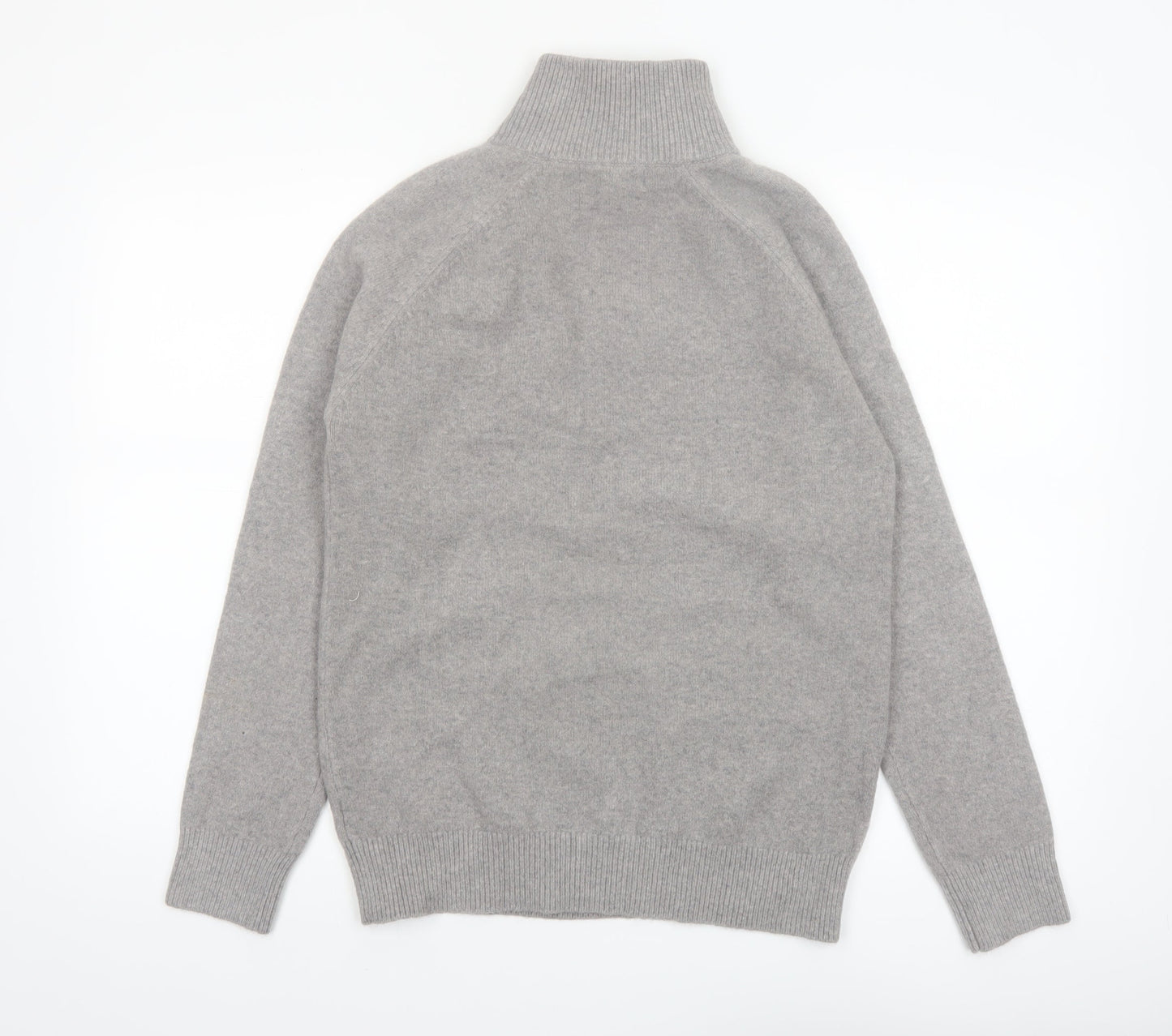 Marks and Spencer Women's Grey High Neck Zip Knit Jumper XS