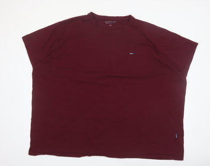 BadRhino Men's Burgundy Cotton Crew Neck Short Sleeve T-Shirt 5-6XL