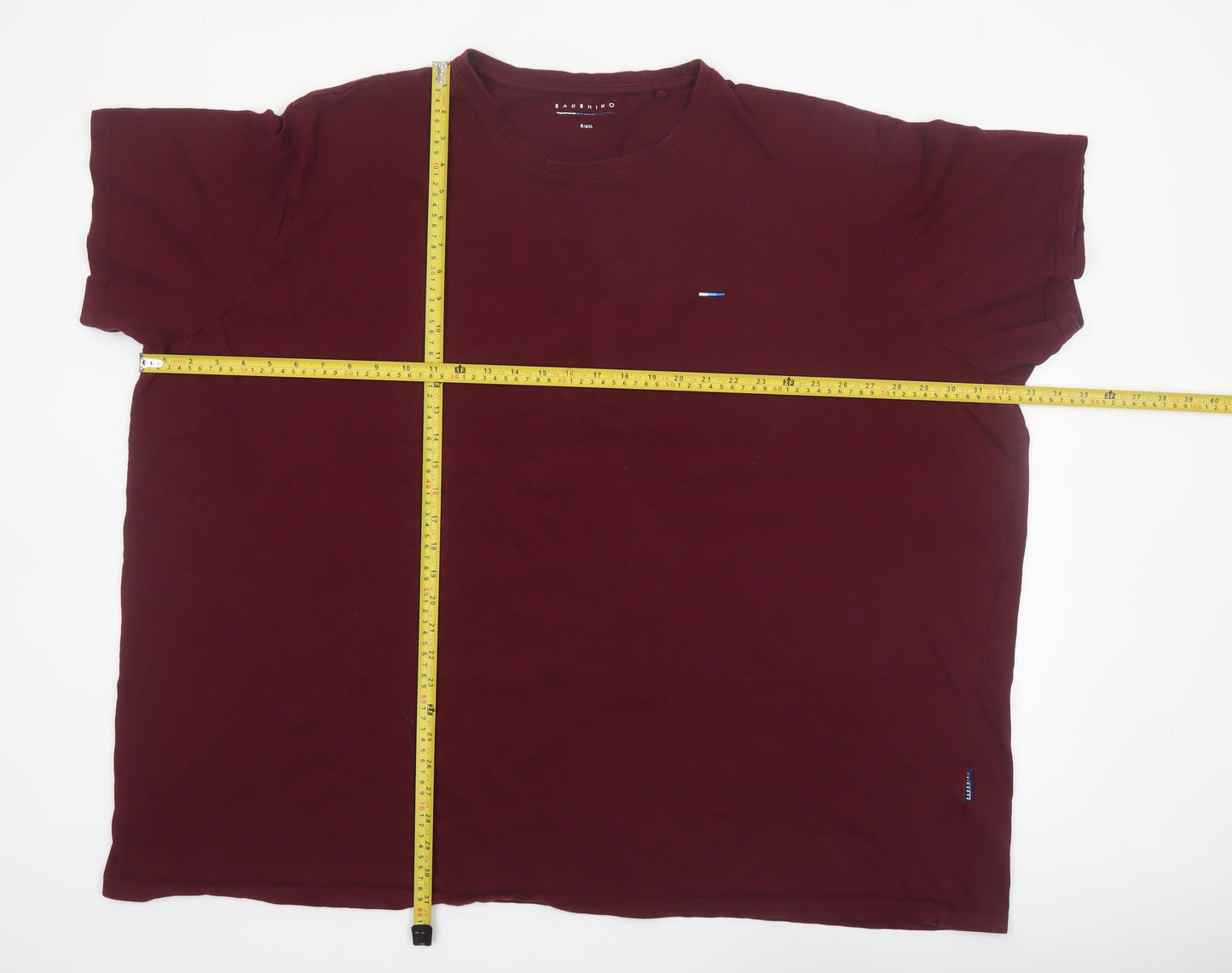 BadRhino Men's Burgundy Cotton Crew Neck Short Sleeve T-Shirt 5-6XL